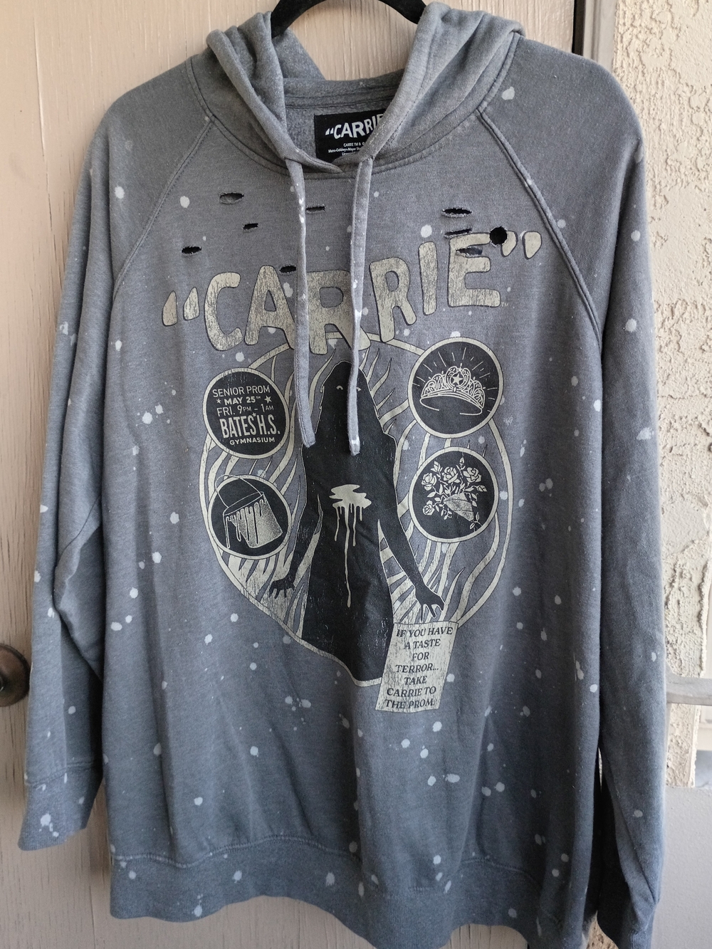 Stephen King's "Carrie" themed pullover hoodie.